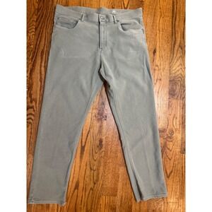 Faherty Brand Mens 5-Pocket Straight Leg Pants Sage Green Grey 38x30